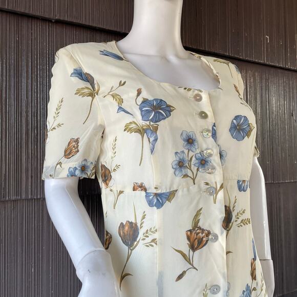 🔥Vintage Betty Barclay Made In German Floral Maxi Dress Cottagecore Romantic XS - Picture 4 of 15